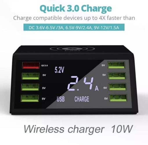 USB Quick Charger 60W 8-Port