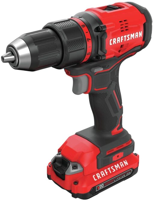 Craftsman 20V Cordless Max 1/2" Drill /Driver Kit with two batteries