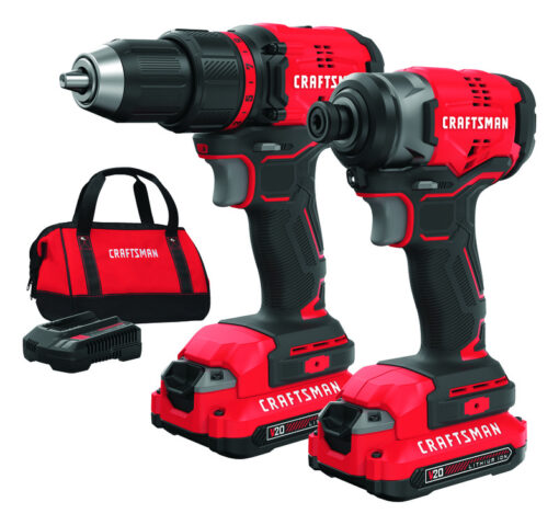 Craftsman 20V Cordless 2 Tool Combo 1/2" Drill & 1/4" Impact Driver