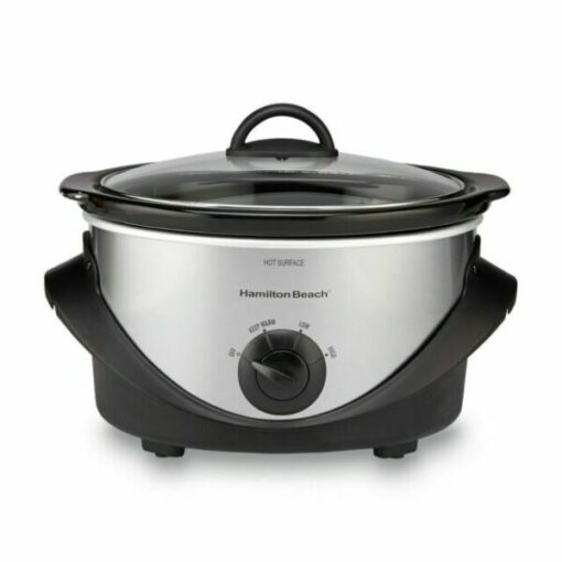 4QT SLOW COOKER (BLACK & CHROME) HAMILTON BEACH