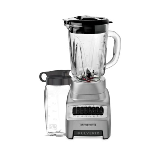 PULVERIX TM 12SPD BLENDER 700W WITH 1.5L GLASS JAR & 18OZ TUMBLER (SILVER) BLACK+DECKER