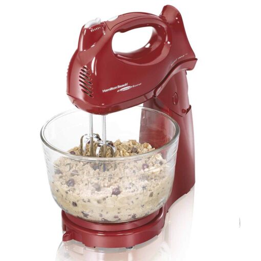 4QT 6SPD POWER DELUXE HAND & STAND MIXER (RED) HAMILTON BEACH