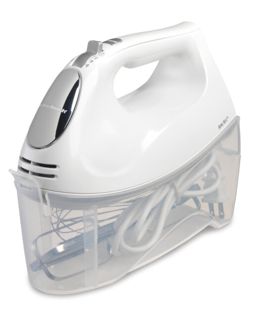 HAND MIXER WITH SNAP ON CASE (WHITE) HAMILTON BEACH