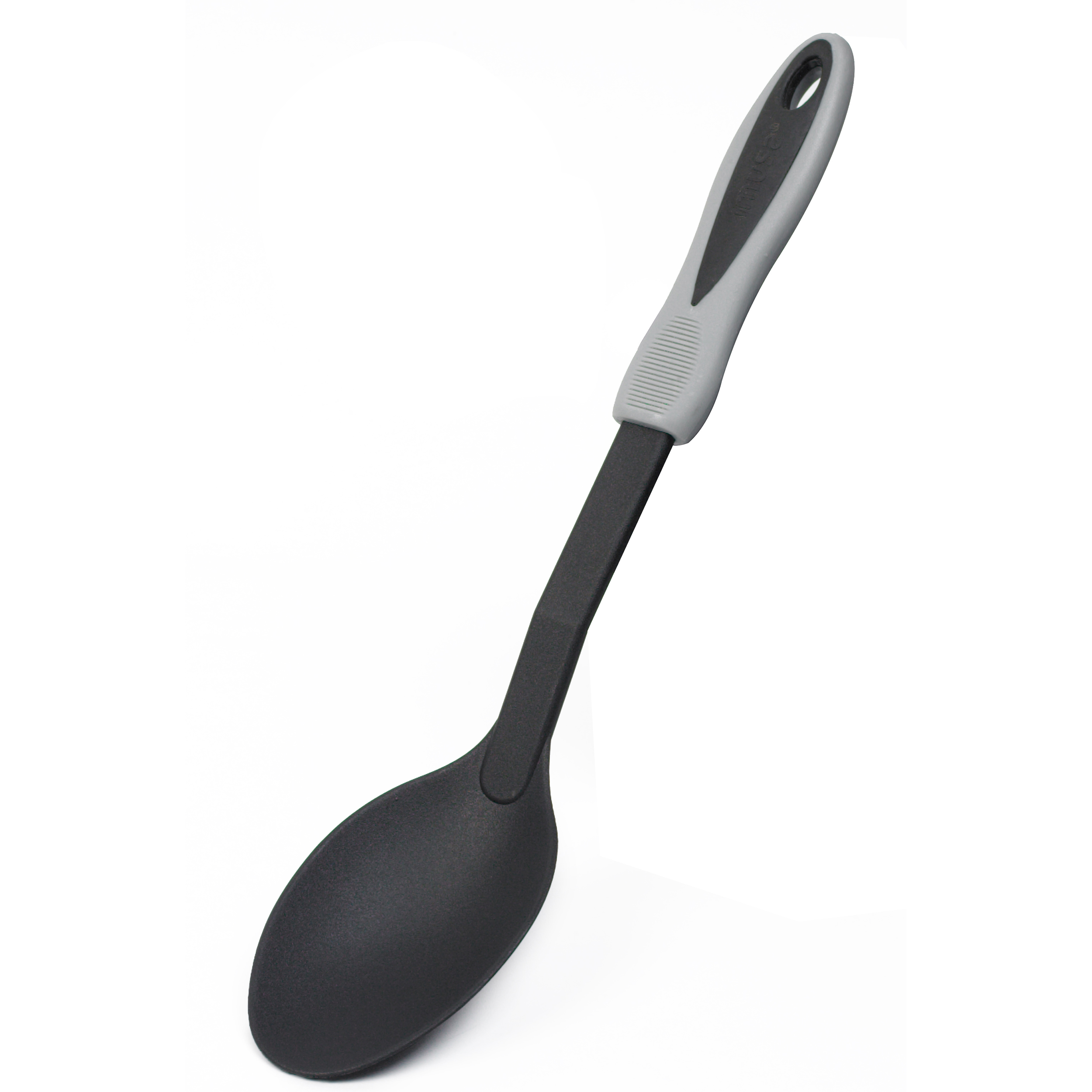 SOLID SPOON WITH GREY HANDLE NYLON IMUSA