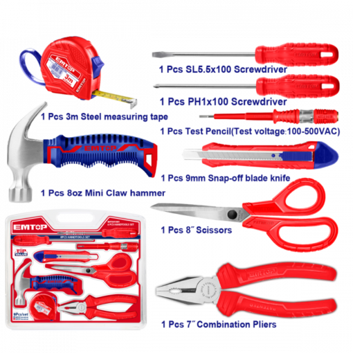 8PCS HANDTOOLS SET EMTOP